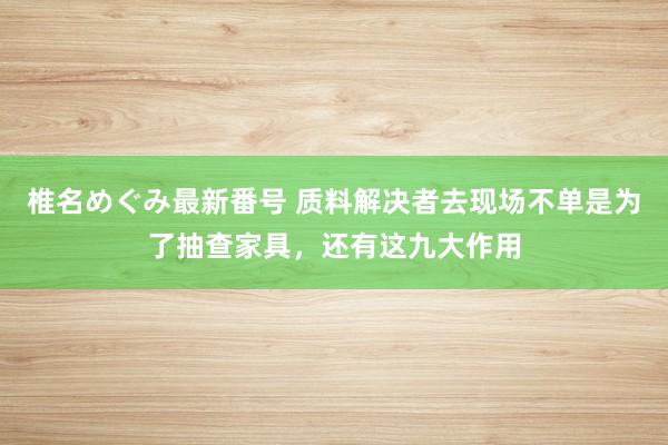 椎名めぐみ最新番号 质料解决者去现场不单是为了抽查家具，还有这九大作用