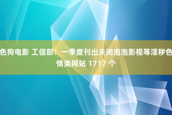 色狗电影 工信部：一季度刊出关闭泡泡影视等淫秽色情类网站 1717 个